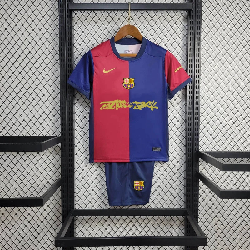 Camisa Barcelona TRAVIS SCOTT Home 24/25 - Torcedor Infantil