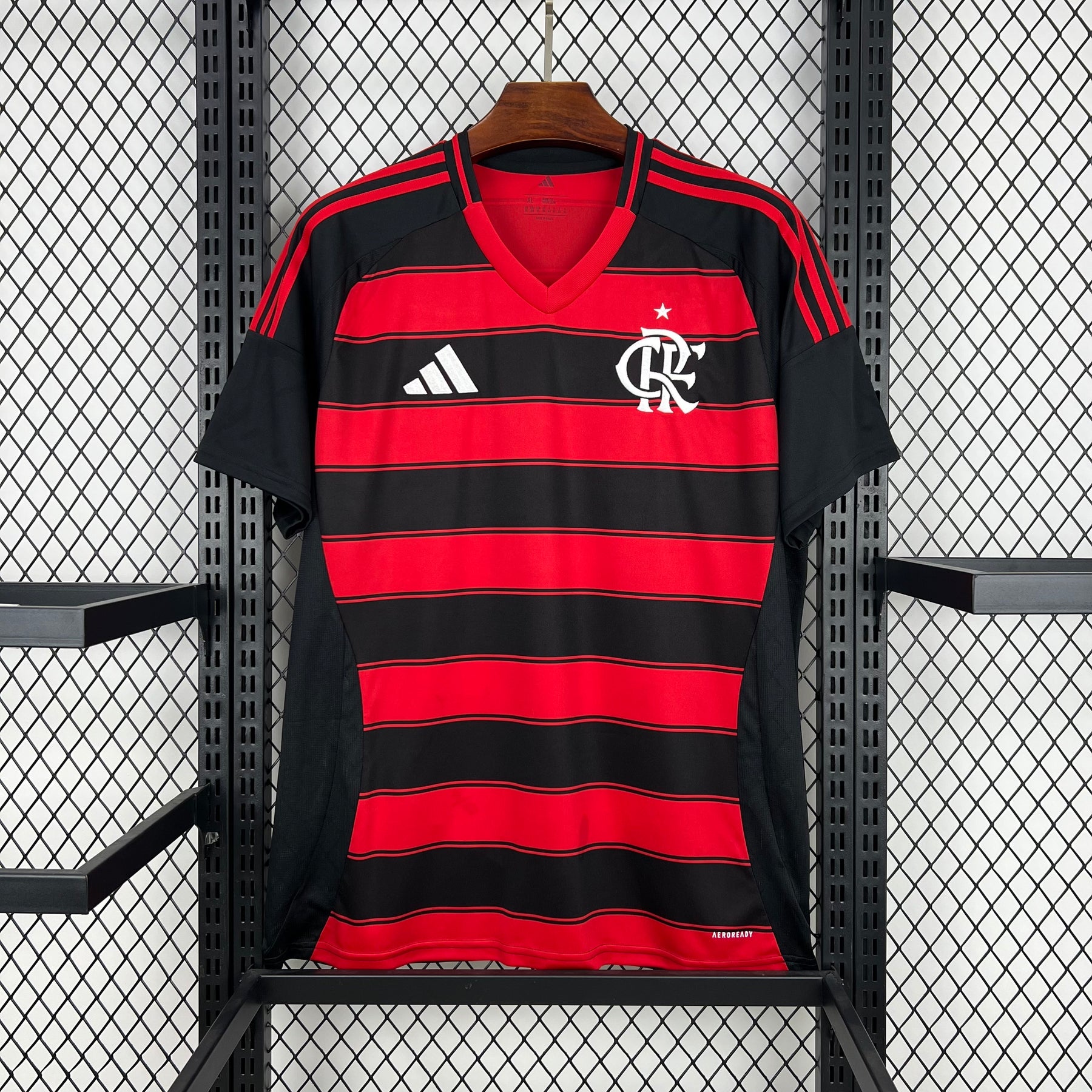 Camisa Flamengo I 2025 Torcedor Adidas Masculina - Vermelho+Preto