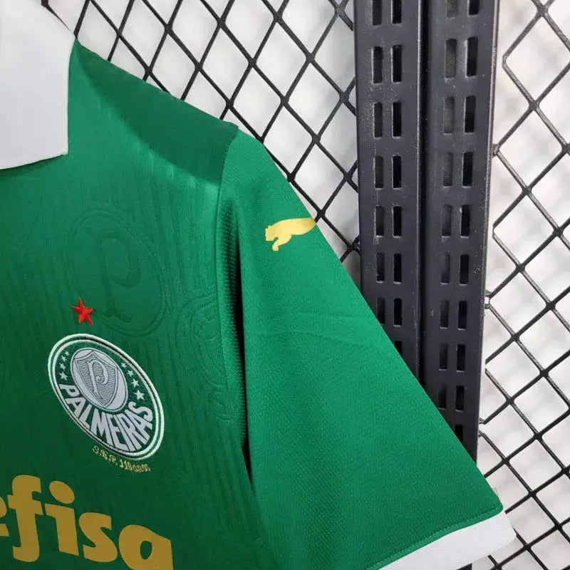 Camisa Palmeiras Home 24/25 - Torcedor Masculina Verde + Patch Brasileirão e Avanti + Patrocínios