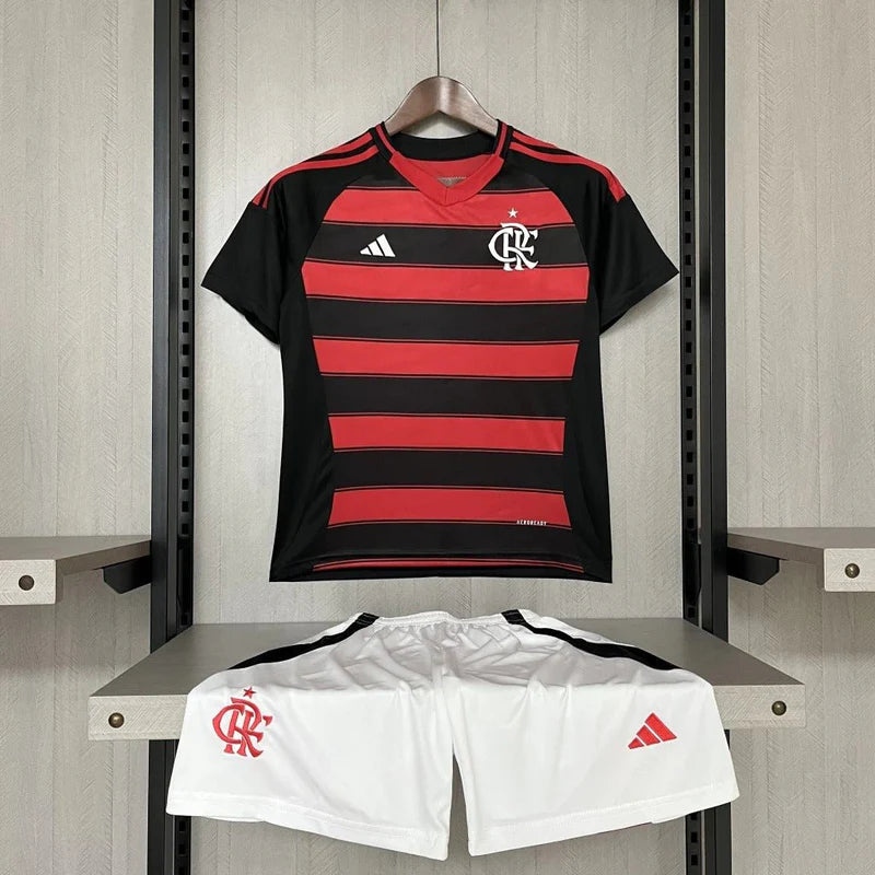 Kit Infantil Flamengo I 25/26 Torcedor Adidas - Vermelho+Preto