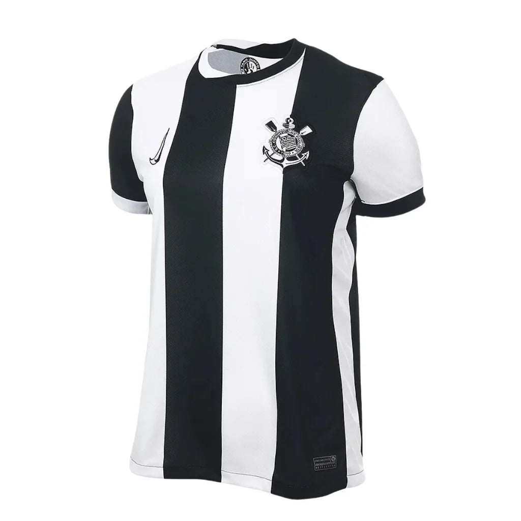 Camisa Corinthians  24/25  Feminina - Branco+Preto