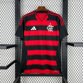 Camisa Flamengo I 2025 Torcedor Adidas Masculina - Vermelho+Preto