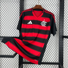 Camisa Flamengo I 2025 Torcedor Adidas Masculina - Vermelho+Preto