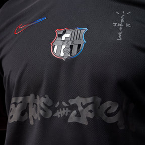 Camisa Barcelona TRAVIS SCOTT Away 24/25 - Jogador Masculina Preta