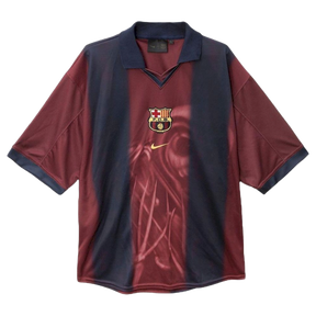 Camisa Barcelona TRAVIS SCOTT Home Retrô 2000/01 - Torcedor Masculina Oversized