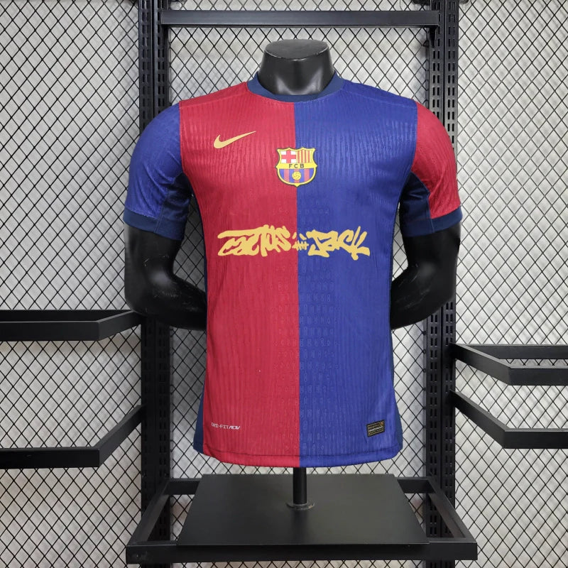 Camisa Barcelona TRAVIS SCOTT Home 24/25 - Jogador Masculina