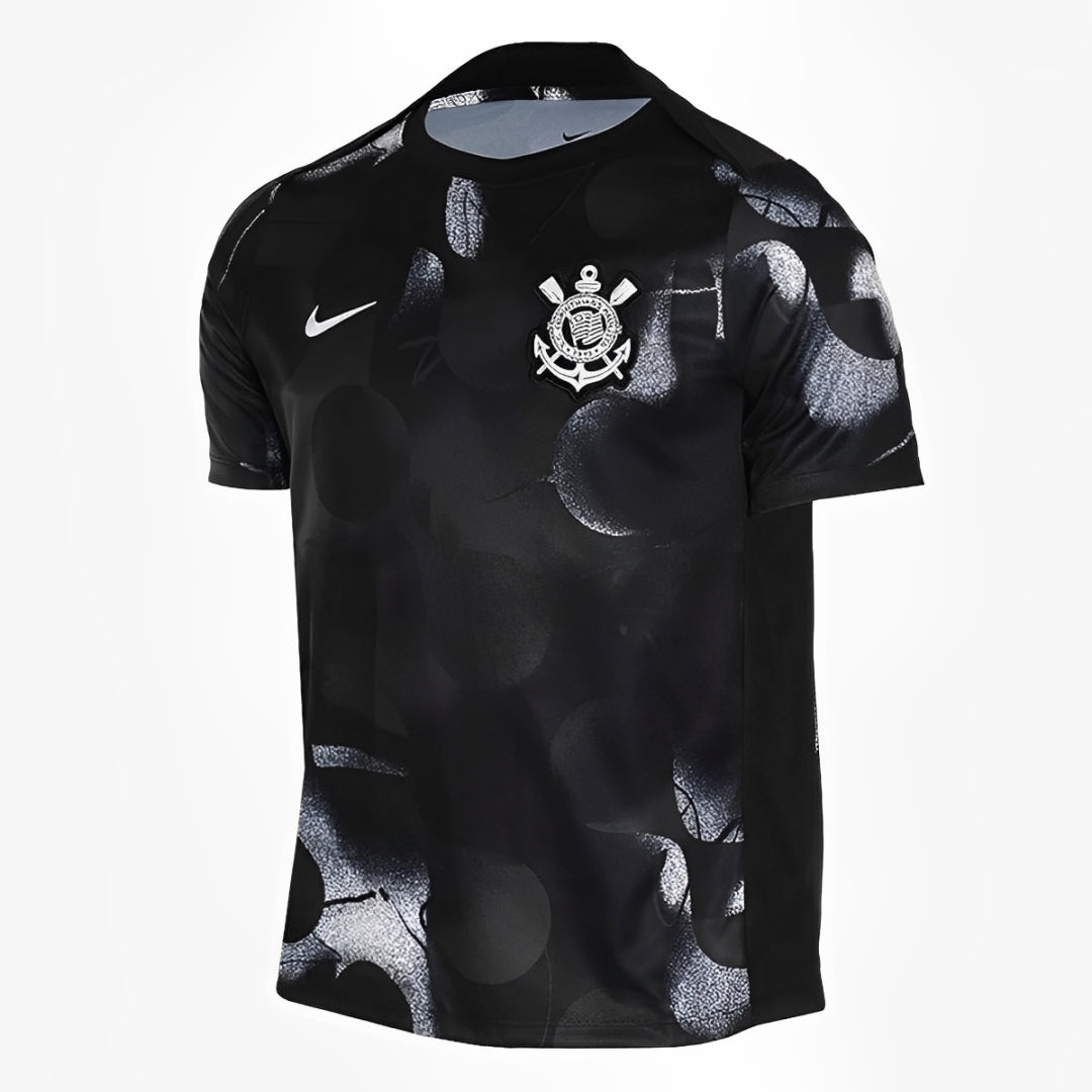 Camisa Corinthians Pré Jogo 25/26 Nike Masculina - Preto+Branco